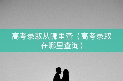 高考录取从哪里查（高考录取在哪里查询）