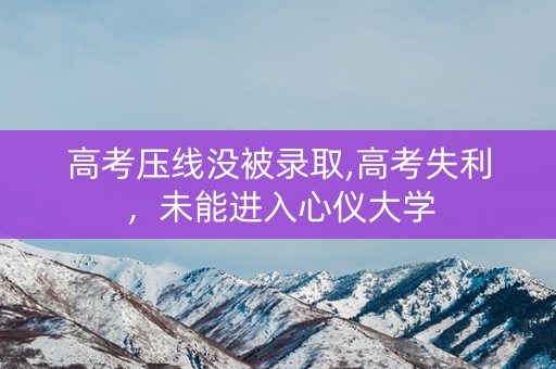 高考压线没被录取,高考失利，未能进入心仪大学