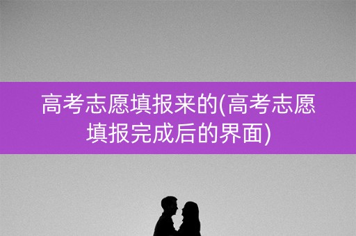 高考志愿填报来的(高考志愿填报完成后的界面)