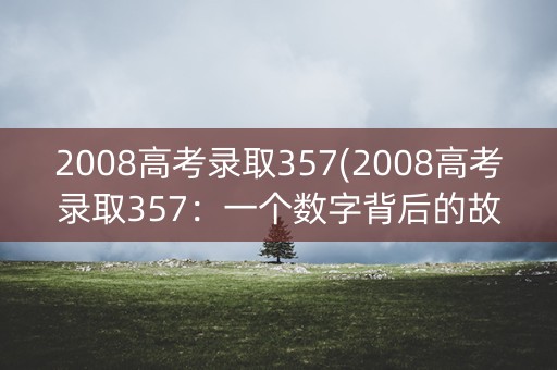 2008高考录取357(2008高考录取357:一个数字背后的故事) 2008高考录取357(2008高考录取357:一个数字背后的故事)