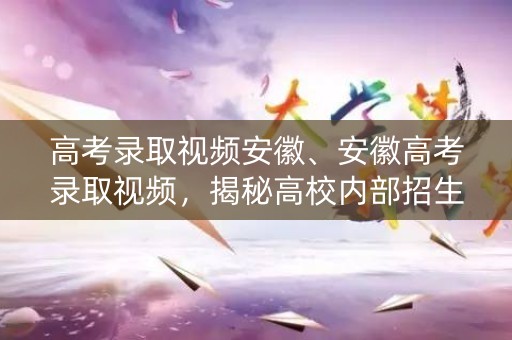 高考录取视频安徽、安徽高考录取视频，揭秘高校内部招生过程