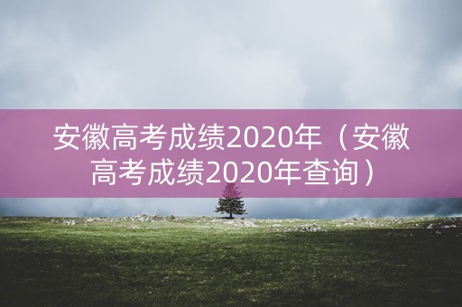 安徽高考成绩2020年（安徽高考成绩2020年查询）