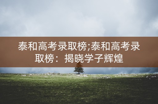 泰和高考录取榜;泰和高考录取榜:揭晓学子辉煌 泰和高考录取榜;泰和高考录取榜:揭晓学子辉煌