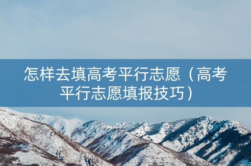 怎样去填高考平行志愿(高考平行志愿填报技巧) 怎样去填高考平行志愿(高考平行志愿填报技巧)