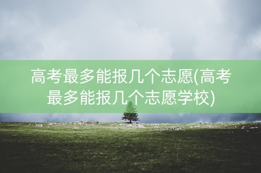 高考最多能报几个志愿(高考最多能报几个志愿学校)