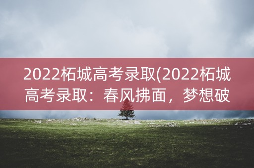 2022柘城高考录取(2022柘城高考录取：春风拂面，梦想破茧飞舞)