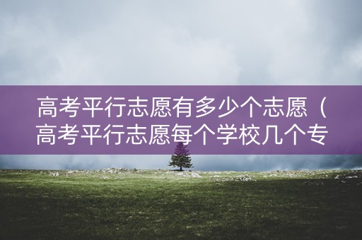 高考平行志愿有多少个志愿（高考平行志愿每个学校几个专业）