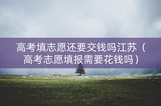 高考填志愿还要交钱吗江苏（高考志愿填报需要花钱吗）