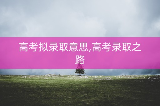 高考拟录取意思,高考录取之路