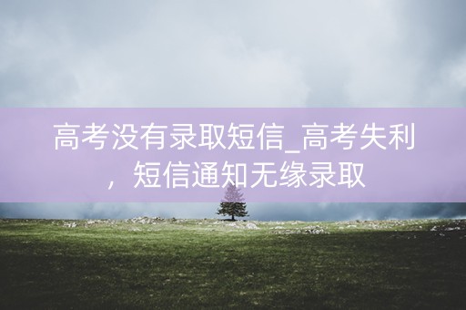 高考没有录取短信_高考失利，短信通知无缘录取