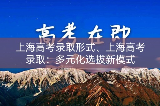 上海高考录取形式、上海高考录取：多元化选拔新模式