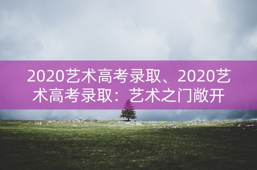 2020艺术高考录取、2020艺术高考录取：艺术之门敞开