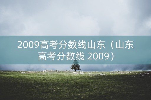 2009高考分数线山东(山东高考分数线 2009) 2009高考分数线山东(山东高考分数线 2009)