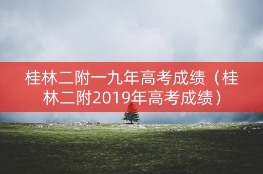 桂林二附一九年高考成绩（桂林二附2019年高考成绩）