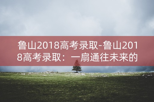鲁山2018高考录取-鲁山2018高考录取：一扇通往未来的大门
