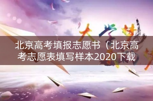 北京高考填报志愿书（北京高考志愿表填写样本2020下载）