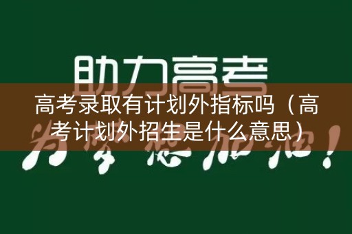 高考录取有计划外指标吗（高考计划外招生是什么意思）