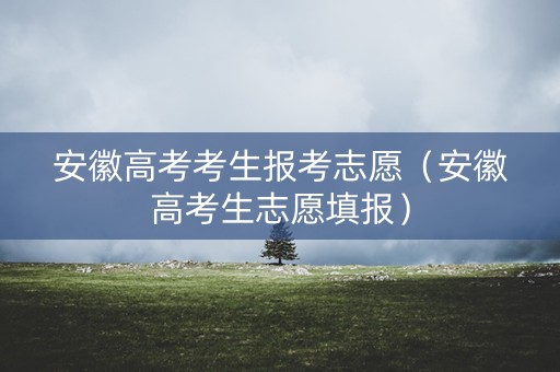安徽高考考生报考志愿(安徽高考生志愿填报) 安徽高考考生报考志愿(安徽高考生志愿填报)