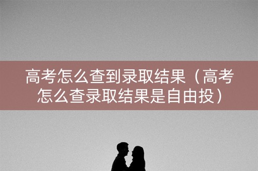 高考怎么查到录取结果（高考怎么查录取结果是自由投）