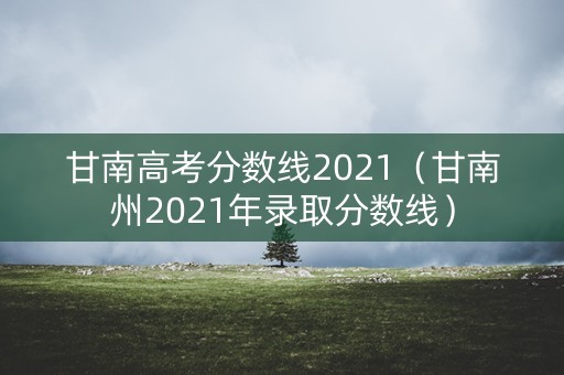 甘南高考分数线2021（甘南州2021年录取分数线）