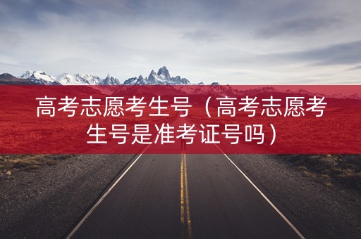 高考志愿考生号(高考志愿考生号是准考证号吗) 高考志愿考生号(高考志愿考生号是准考证号吗)