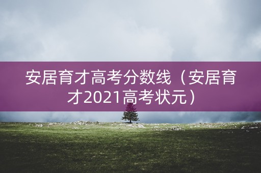 安居育才高考分数线（安居育才2021高考状元）