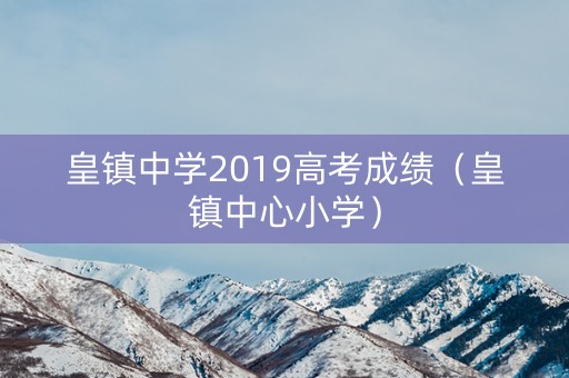 皇镇中学2019高考成绩（皇镇中心小学）