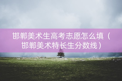 邯郸美术生高考志愿怎么填(邯郸美术特长生分数线) 邯郸美术生高考志愿怎么填(邯郸美术特长生分数线)