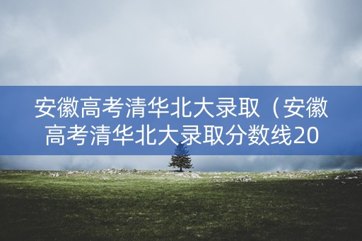 安徽高考清华北大录取（安徽高考清华北大录取分数线2021）