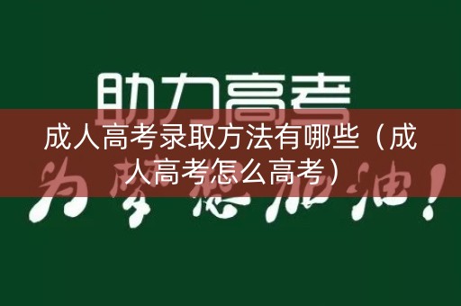 成人高考录取方法有哪些(成人高考怎么高考) 成人高考录取方法有哪些(成人高考怎么高考)