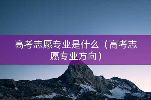 高考志愿专业是什么（高考志愿专业方向）