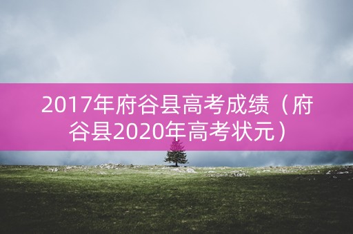 2017年府谷县高考成绩(府谷县2020年高考状元) 2017年府谷县高考成绩(府谷县2020年高考状元)