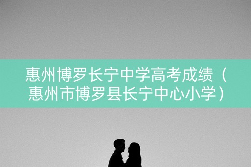 惠州博罗长宁中学高考成绩（惠州市博罗县长宁中心小学）