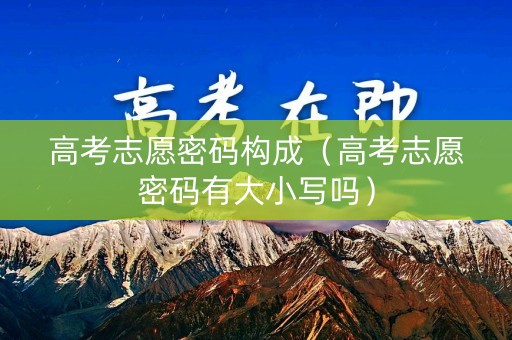 高考志愿密码构成（高考志愿密码有大小写吗）