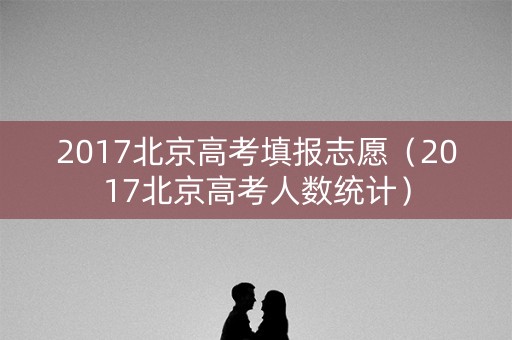 2017北京高考填报志愿（2017北京高考人数统计）