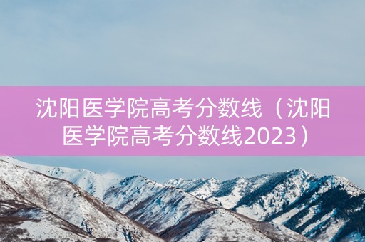 沈阳医学院高考分数线（沈阳医学院高考分数线2023）