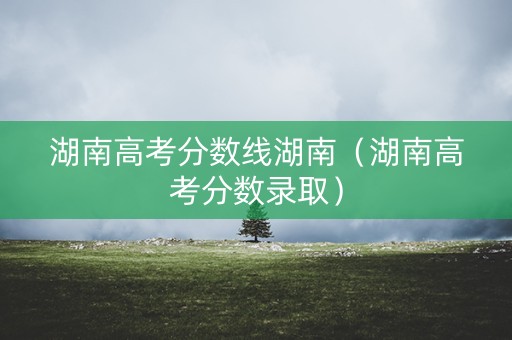 湖南高考分数线湖南(湖南高考分数录取) 湖南高考分数线湖南(湖南高考分数录取)