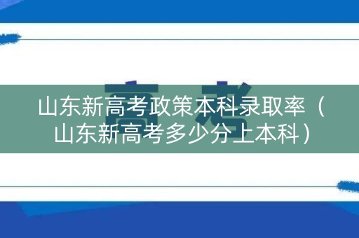 山东新高考政策本科录取率（山东新高考多少分上本科）