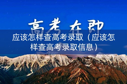 应该怎样查高考录取（应该怎样查高考录取信息）