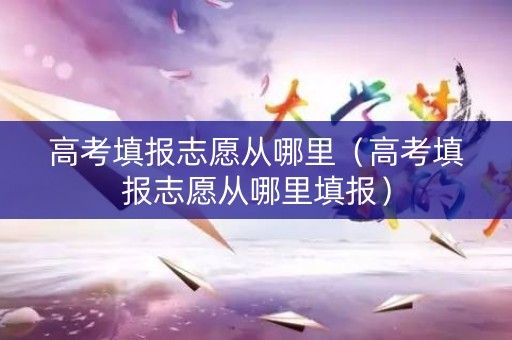 高考填报志愿从哪里（高考填报志愿从哪里填报）