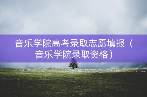 音乐学院高考录取志愿填报(音乐学院录取资格) 音乐学院高考录取志愿填报(音乐学院录取资格)