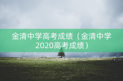 金清中学高考成绩（金清中学2020高考成绩）