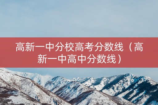 高新一中分校高考分数线(高新一中高中分数线) 高新一中分校高考分数线(高新一中高中分数线)