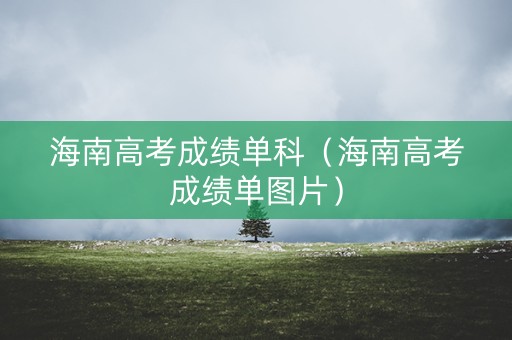 海南高考成绩单科（海南高考成绩单图片）