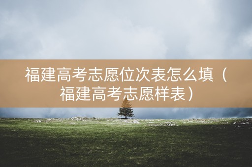 福建高考志愿位次表怎么填（福建高考志愿样表）