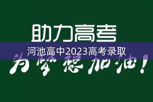 河池高中2023高考录取