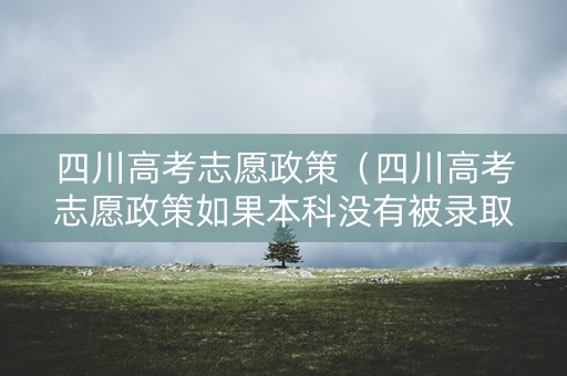 四川高考志愿政策（四川高考志愿政策如果本科没有被录取还能投专科吗）