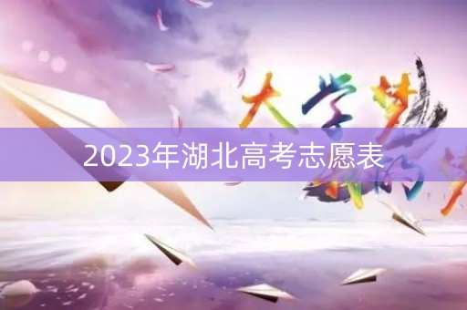 2023年湖北高考志愿表 2023年湖北高考志愿表