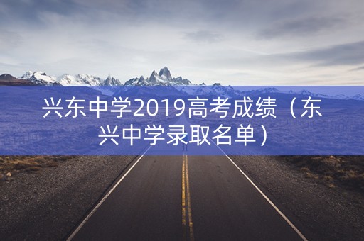 兴东中学2019高考成绩（东兴中学录取名单）