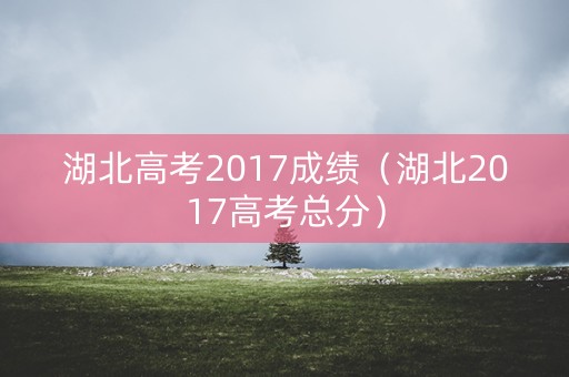 湖北高考2017成绩（湖北2017高考总分）